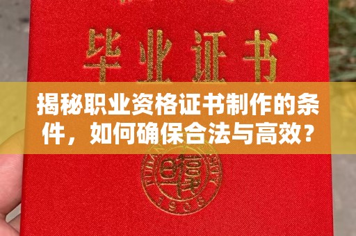 新北揭秘职业资格证书制作的条件，如何确保合法与高效？